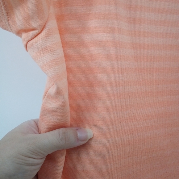 Liz Claiborne Petite Orange Gradient Stripe 100% Cotton Short Sleeve Tee M - Picture 5 of 7